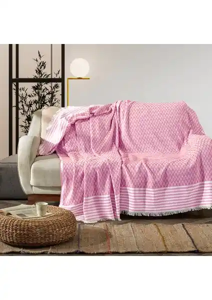 Vagonik Zigzag Natural Keten Koltuk Örtüsü: Şık ve Dayanıklı Doğal Kumaş Tasarımı