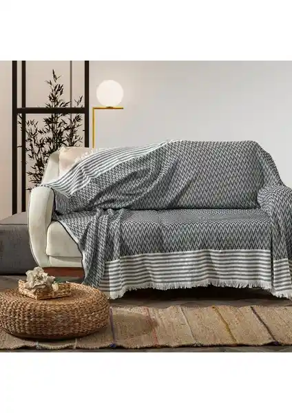 Vagonik Zigzag Natural Keten Koltuk Örtüsü: Şıklık ve Fonksiyonellik Sunan Modern Dekorasyon Ürünü