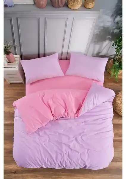 Valezium Pembe ve Lila Çift Kişilik Nevresim Takımı Yatak Odası Şıklığı ve Konforu İçin