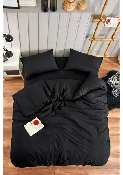 Valezium Siyah Çift Kişilik Nevresim Takımı ile Modern ve Şık Yatak Odası Dekoru