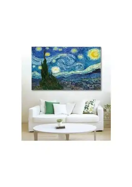 Van Gogh Yıldızlı Gece Temalı Duvar Kanvas Tablo - Modern ve Yüksek Kalite Dekorasyon Ürünü