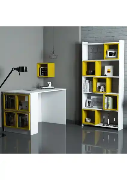 Variant Box Çalışma Masası ve Kitaplık Takımı: Modern ve Fonksiyonel Tasarım Özellikleri