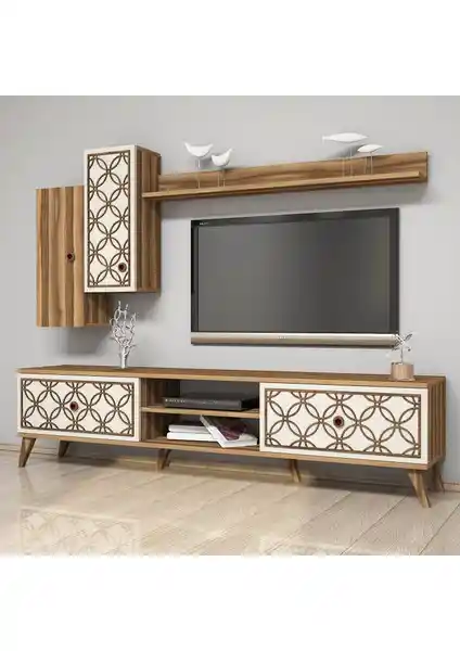 Variant Concept Class TV Ünitesi Ceviz Ekru Modern ve Fonksiyonel Mobilya Parçası