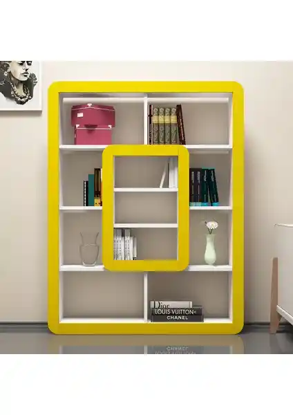 Variant Concept Orkide Kitaplık Beyaz Sarı Modern ve Dayanıklı Tasarım Özellikleri