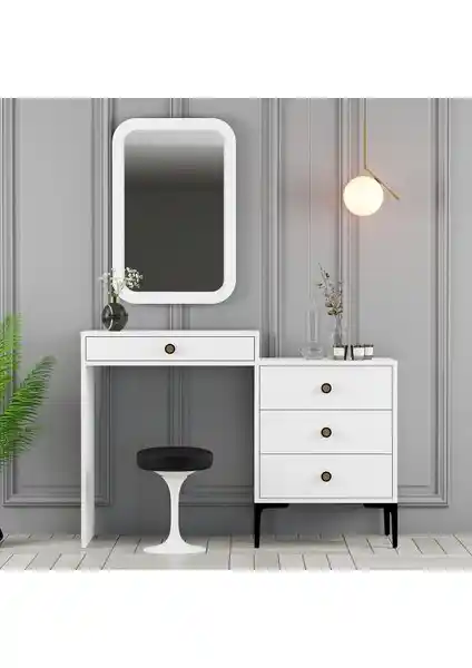 Variant Lizbon Makyaj Masası Beyaz Modern Tasarım ve Kullanışlı Özellikler