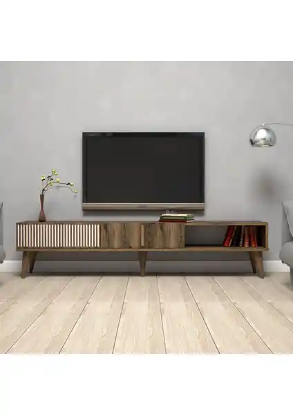 Variant Milan Alt TV Ünitesi Ceviz Rengi Modern Tasarım ve Dayanıklılık Özellikleri