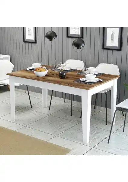 Variant Milan Yemek Masası Beyaz ve Ceviz Renk Seçenekleriyle Modern Tasarım