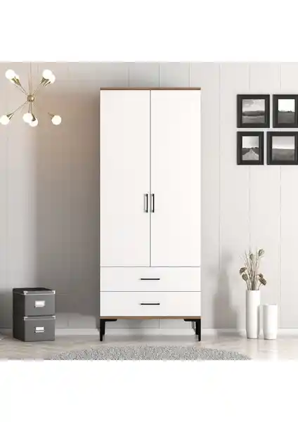 Variant Mobilya Kumsal 2 Kapılı Gardrop Beyaz Modern Tasarım ve Fonksiyonellik