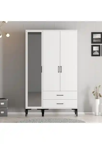 Variant Mobilya Kumsal 3 Kapılı Gardrop Beyaz Modern Tasarım ve Dayanıklılık