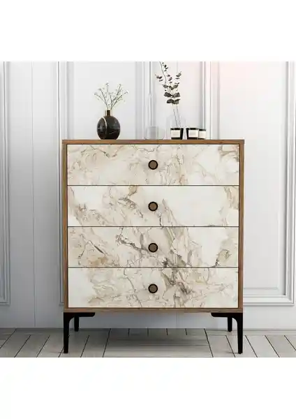 Variant Mobilya Lizbon 4 Çekmeceli Modern Şifonyer Dayanıklı ve Şık Tasarım