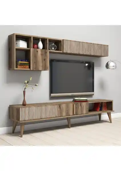 Variant Mobilya Milan Ceviz Renkli TV Ünitesi Modern Tasarım ve Dayanıklılık
