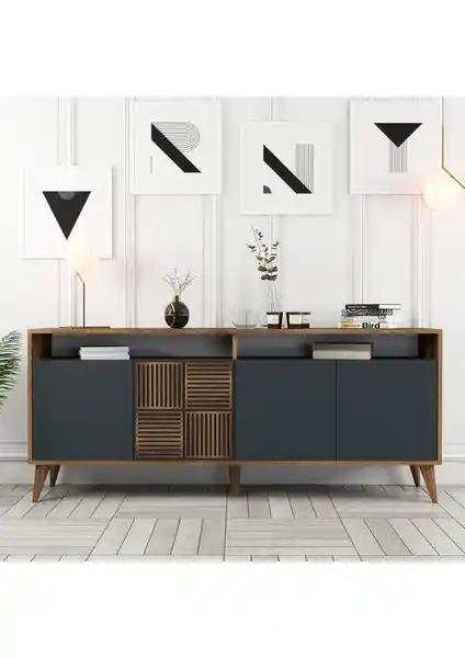Variant Mobilya Milan Konsol Ceviz ve Antrasit Renk Seçenekleriyle Modern Tasarım
