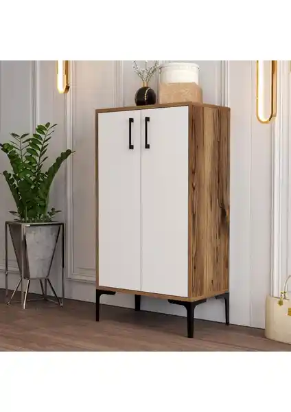 Variant Mobilya Prag Ayakkabılık Ceviz Beyaz Modern ve Fonksiyonel Depolama Çözümü