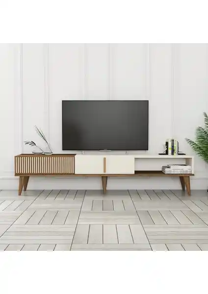 Variant Mobilya Variant Milan Alt TV Ünitesi Ceviz ve Krem Renk Seçenekleri ile Modern Tasarım