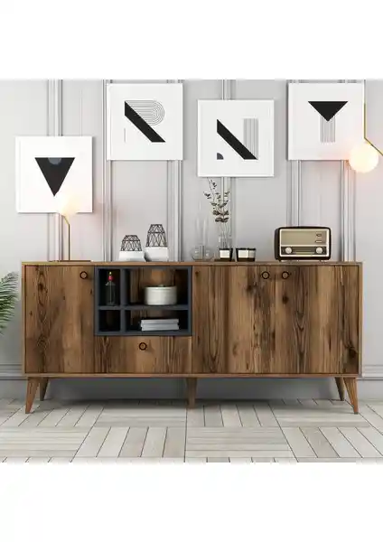 Variant Napoli Konsol Ceviz Renkli Modern Tasarım ve Dayanıklı Malzeme Özellikleriyle