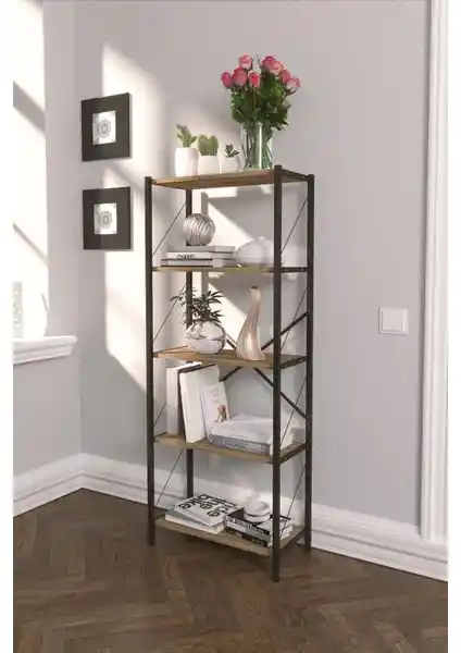 VayLife Dekoratif 5 Raflı Kitaplık Modern Ev Dekorasyonuna Şık ve Fonksiyonel Bir Katkı