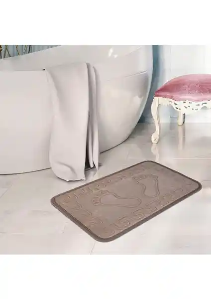 Veldena 3'lü Takım Ayakizi Desen Banyo Paspası Şıklık ve Konfor Sunan Modern Tasarım