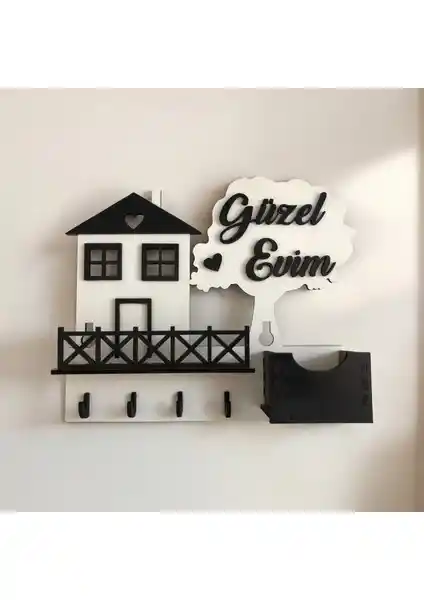 Vera Atölye Güzel Evim Anahtarlık Askısı Modern ve Şık Giriş Dekorasyonu İçin Idealdir