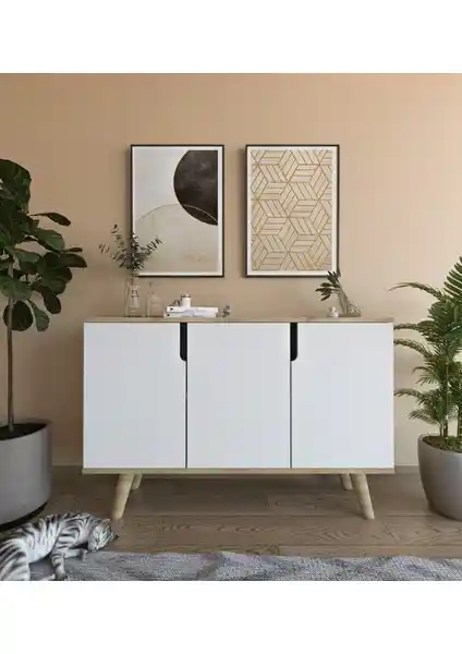 Verona Çok Amaçlı Ahşap Ayaklı Konsol: Modern Tasarım ve Dayanıklılık Özellikleri