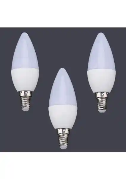 Vie 3 Adet 5-7 Watt E14 İnce Duy Beyaz Işık LED Ampul Seti Güçlü ve Ekonomik Aydınlatma