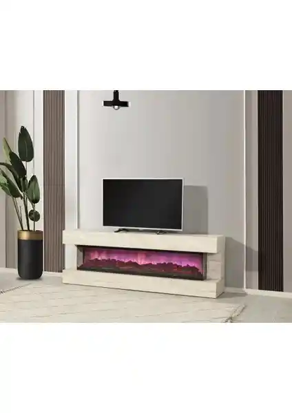 Vinmob Ritim Şömineli TV Ünitesi Modern Tasarım ve Fonksiyonellik Sağlayan Mobilya Seçeneği