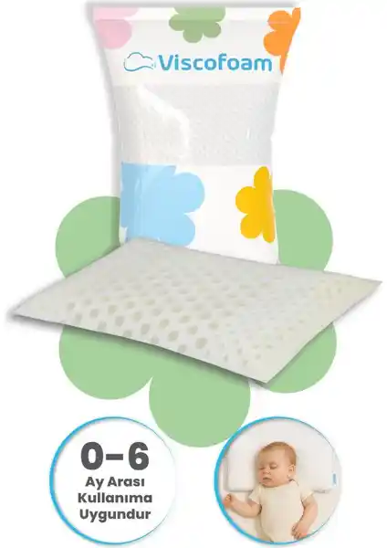 Viscofoam Hava Kanallı Ortopedik Bebek Yastığı Güvenli ve Konforlu Uyku Sağlar