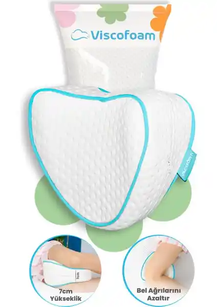 Viscofoam Kalp Diz Arası Ortopedik Yastık: Bel, Bacak ve Kalça Sorunlarına Çözüm Sunar