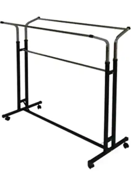 Vitrin Raf Tekerlekli Çift Taraflı Stand Askılık Modern ve Fonksiyonel Tasarım