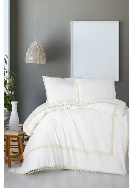 Vivamaison Ponpon Beyaz Pamuk Çift Kişilik Nevresim ve Yastık Seti İnceleme ve Özellikleri