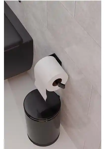 Viyam Metal Mat Siyah WC Kağıtlık: Modern ve Dayanıklı Banyo Aksesuarı