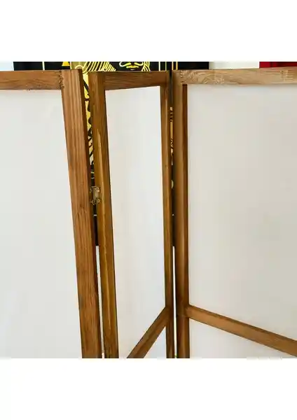 Weblonya Ahşap Paravan Panel Kumaş Seperatör 6006: Estetik ve Fonksiyonel İç Mekân Çözümü