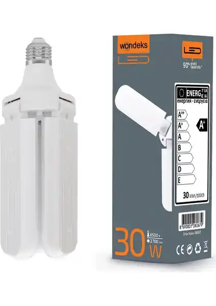 Wondeks 30W Pervane LED Ampul Beyaz Işık, Enerji Verimli ve Uzun Ömürlü Aydınlatma Çözümü