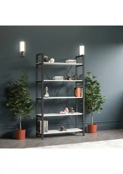 Wood House Deniz Kitaplık Beyaz Modern Tasarım ve Dayanıklı Malzeme Özellikleri