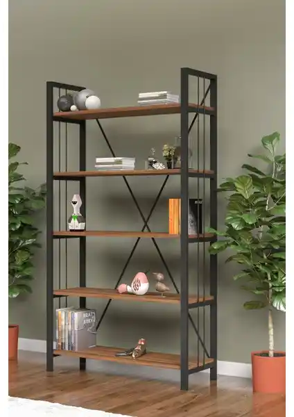 Wood House Eftelya Ceviz Kitaplık Modern ve Sağlıklı Tasarımıyla Öne Çıkıyor