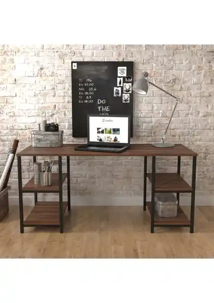 Wood House Lemontia Çalışma Masası Ceviz Renkli Modern ve Dayanıklı Tasarım