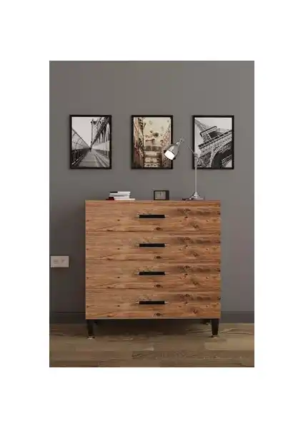 Wood House Melodi Şifonyer Çam: Modern ve Çok Amaçlı Mobilya Çözümü