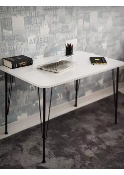 Wood İdea 60X90 Firkete Ayaklı Beyaz Mutfak Masası Günlük Kullanım İçin Uygun
