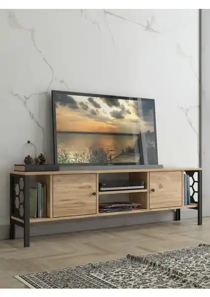 Wood'n Love Asena 160 cm Metal Ayaklı TV Ünitesi Modern Tasarım ve Fonksiyonellik Özellikleri