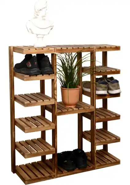 Wooden City Ahşap Ayakkabılık: Şık ve Pratik Çok Katlı Depolama Çözümü