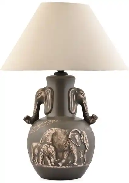 Yalılı Seramik Filli Kulplu Füme Abajur: Modern ve Şık Ev Dekorasyonu İçin Ideal Aydınlatma Seçeneği