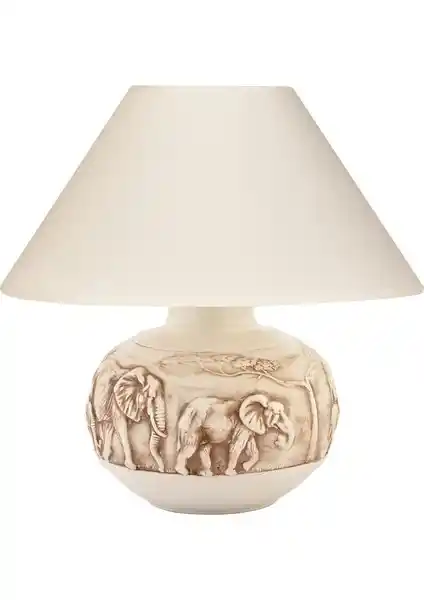 Yalılı Seramik Filli Seramik Krem Abajur: Şık ve Dayanıklı Ev Dekorasyonu İçin Mükemmel Seçenek