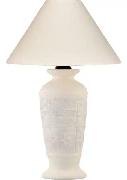 Yalılı Seramik Orta Taşlı Krem Abajur: Estetik ve Dayanıklı İç Mekan Aydınlatması