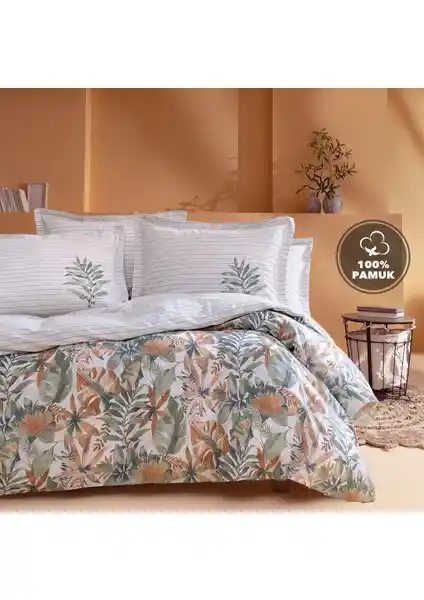 Yataş Amy Çift Kişilik Ranforce Nevresim Takımı Turuncu Modern Yatak Odası Dekorasyonu İçin