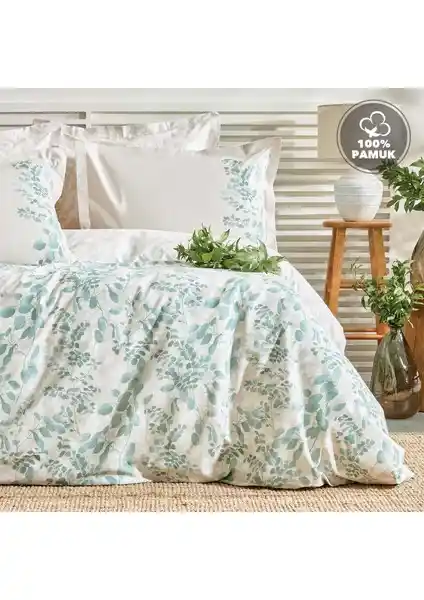Yataş Bedding Lidia Çift Kişilik Ranforce Nevresim Seti Adaçayı Doğal ve Şık Tasarım