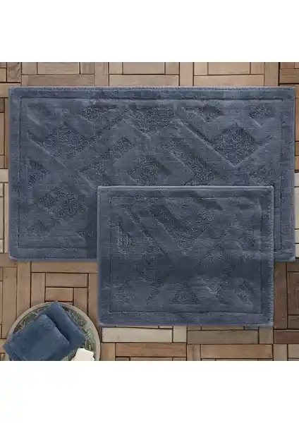 Yataş Bedding Milo Banyo Paspası Seti Indigo Modern ve Şık Tasarım Çift Boyut Seçenekleriyle