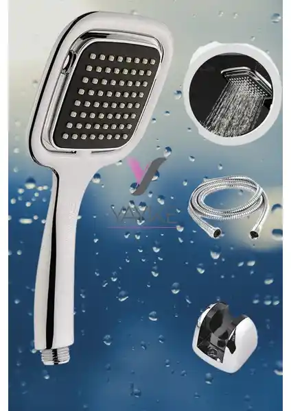 Yayke El Duşu Krom Fonksiyonsuz Duş Başlığı Seti Modern Banyolar İçin Şık ve Kullanışlı Tasarım