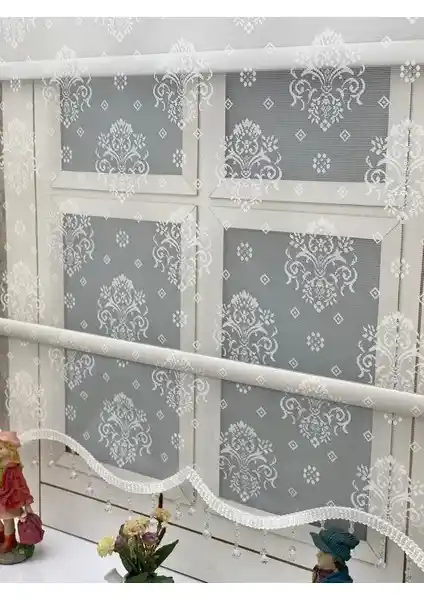 Yazar Home Çift Mekanizmalı Boncuklu Tül Stor Perde 100x200 cm Modern ve Şık Tasarım