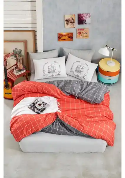 Yeni Nesil Turuncu Çift Kişilik Nevresim Seti Modern ve Şık Tasarımıyla Dikkat Çekiyor