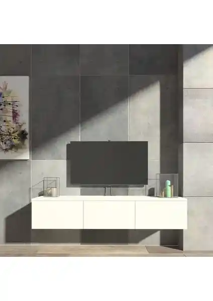 Yeti Mobilya Panti 139 Beyaz Modern TV Sehpası Dayanıklı ve Şık Tasarım