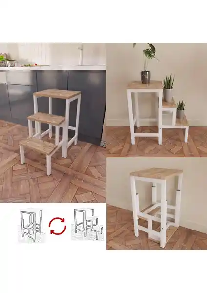 Yüceer Home Çok Amaçlı Katlanır Merdiven Çiçeklik Sehpa ve Tabure Özellikleri